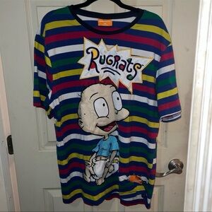 NICKELODEON RUGRATS TOMMY PICKLES EMBROIDERED STRIPED SHIRT//SIZE XXL